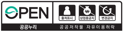 출처표시 / 비상업적 이용만 가능 / 변형 등 2차적 저작물 작성 금지